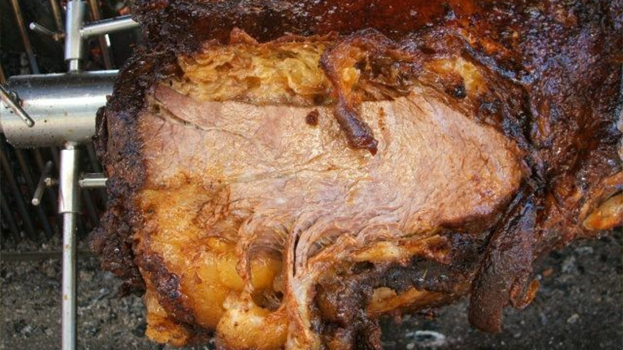 Gegrillter Anjoubulle aufgeschnitten